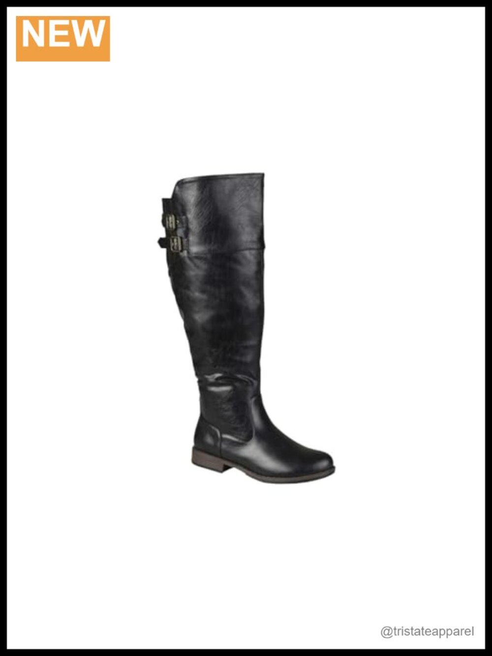 Knee High Faux Leather Fashion Boots with Block Heel and Zip Closure